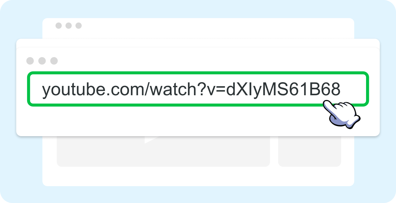Kopieer de videolink van YouTube